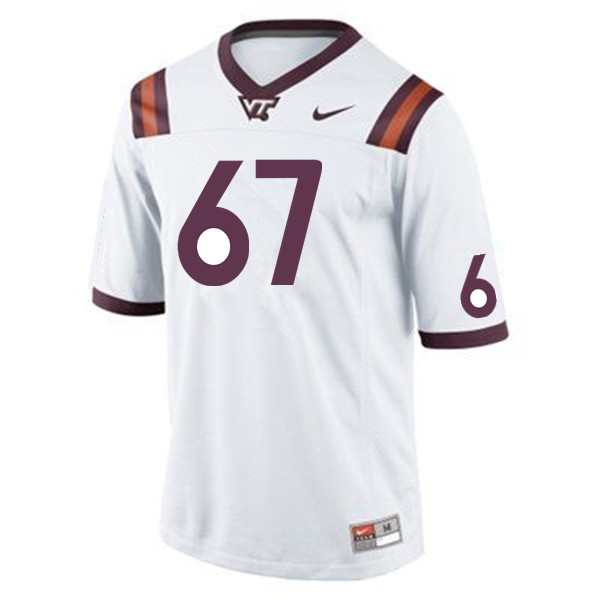 Men #67 Noah Sage Virginia Tech Hokies College Football Jerseys Sale-White - Click Image to Close